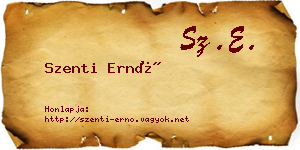 Szenti Ernő névjegykártya